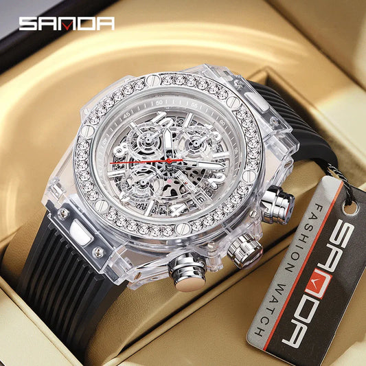 Chronograph Men Wrist Watches 2024 Top Brand Luxury For Male Clock High Quality Date Rubber Band Business relogio masculino