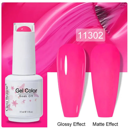 Clou Beaute Gel Nail Polish Pretty Color Salon Professional Sugar Nails Art Gels Varnish Soak Off UV LED 15ml Gel Polish Lacquer