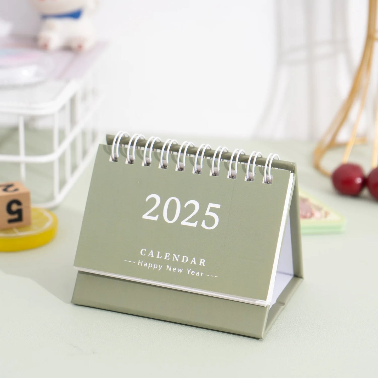 2025 Simple Style English Mini Desk Calendar Desktop Display Portable Calendar Desktop Decoration Handmade Diary