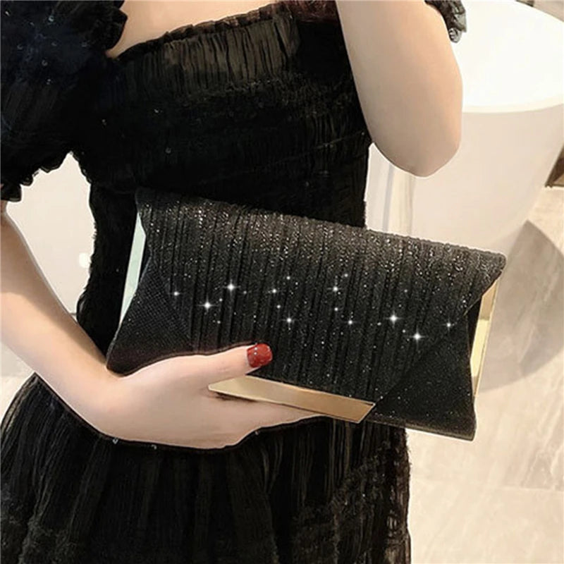 Women Exquisite Evening Bag Party Banquet Glitter Purse Lady Elegant Wedding Clutches Handbag Female Cocktail Chain Shoulder Bag