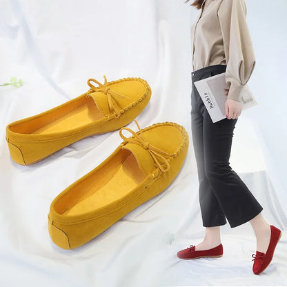 Women Shoes Slip on Loafers for Ballet Flats Women Suede Casual Sneakers Zapatos Mujer Flat Shoes for Mom Fashion Shoes