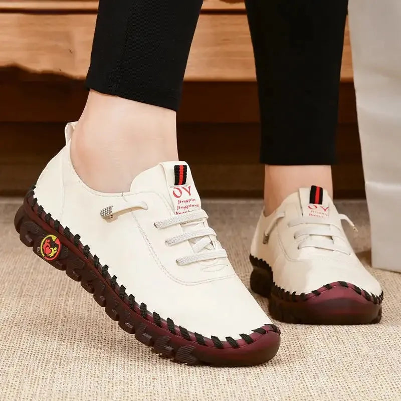 Sneakers for Women Leather Casual Vulcanized Female Shoe Soft Comfortable Flat Loafers Shoes Slip on Shoes Zapatillas De Mujer