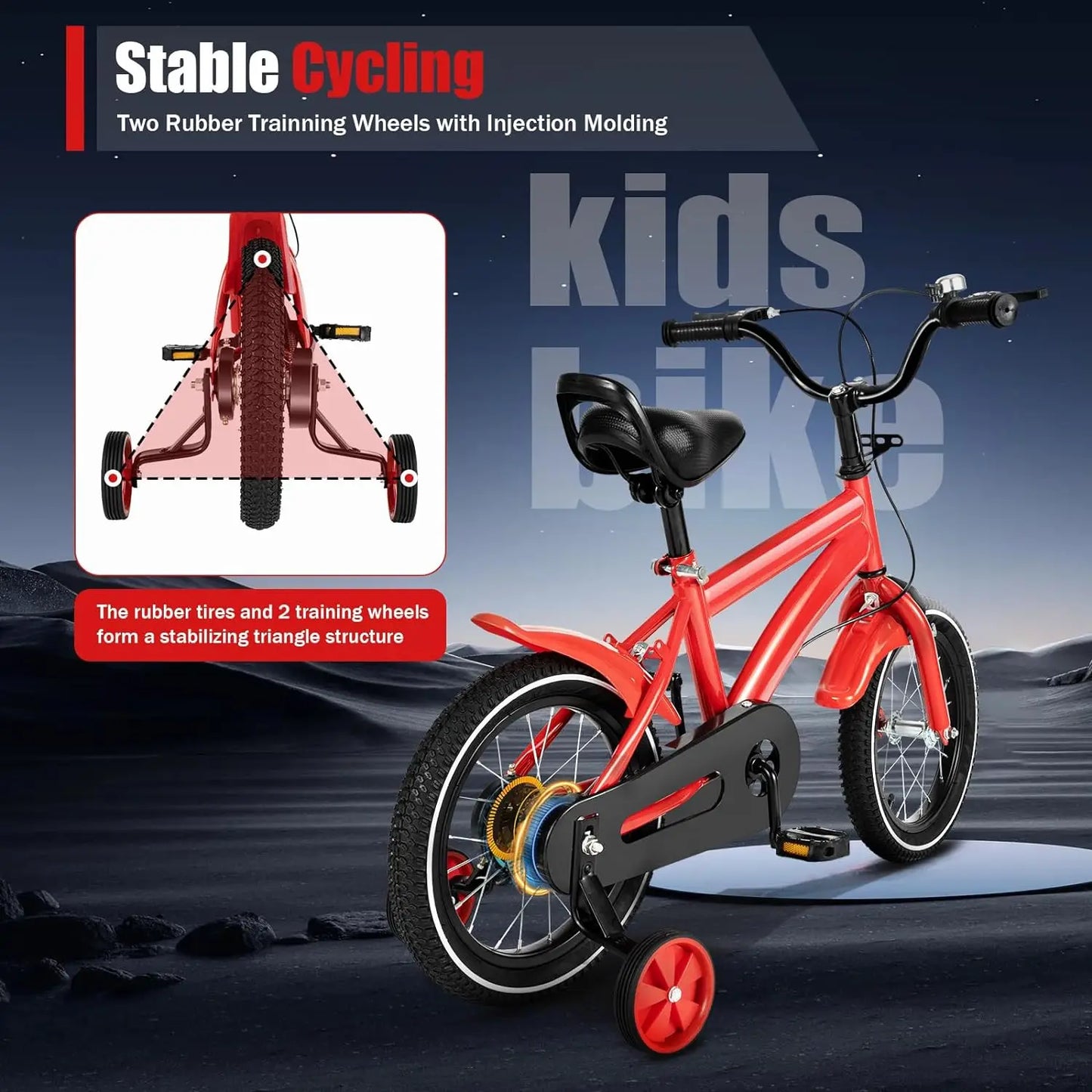 Kids Bike for Ages 3-6 Years Old Boys Girls 14 Inch Kid's Bikes with Training Wheels High Carbon Steel Children's  Bicycle