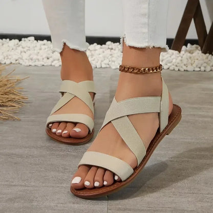 Summer new women's flat Roman sandals with non-slip rubber sole fashion women's shoes