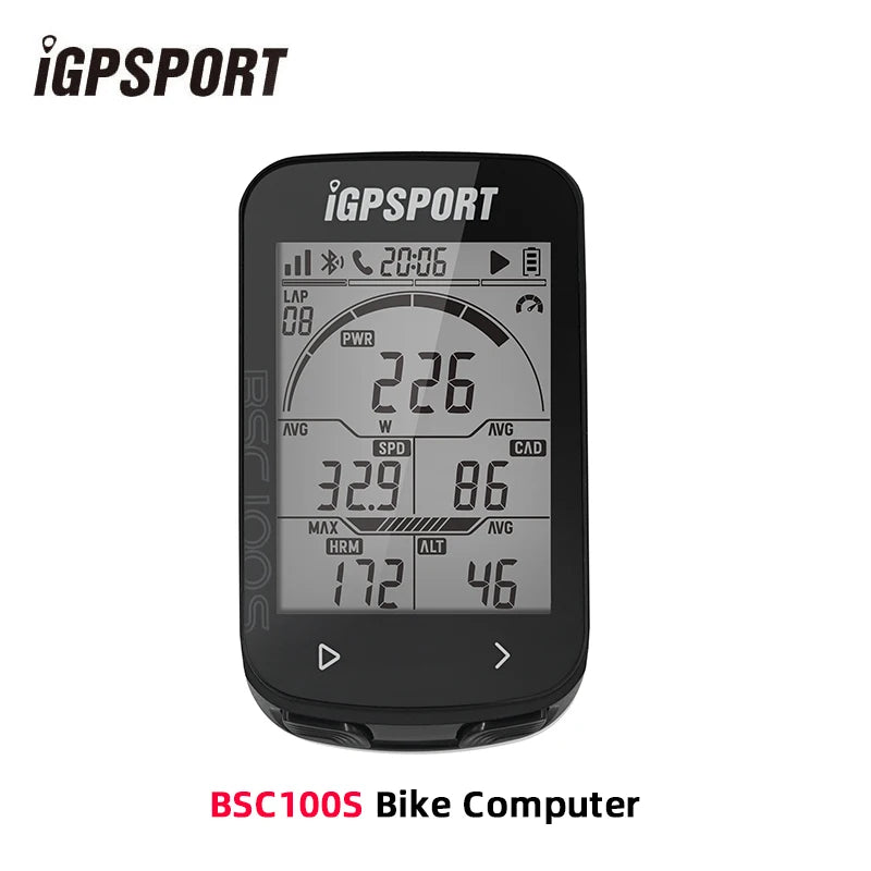 IGPSPORT BCS100S Bike Computer BLE ANT+ 2.6 Inch IPX7 Type-C 40H Battery Life Auto Backlight GNSS Stopwatch IGS Bicycle Computer