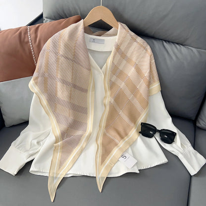 2023 Luxury Elegant Geometry Print Scarf Shawl Hijabs for Women Femal Daily Decoration Casual Women's Long Polyester Thin Scarf