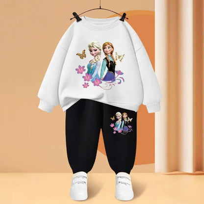 Disney Elsa Princess Print Children's Tracksuit Set, HoodiesTop and Pants, Sportswearfor BoysGirls, Clothing for Kids, 2 Pieces