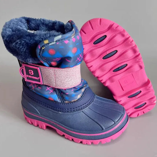 girl snow boots winter cotton ankle boots full waterproof non-slip size 26 to 31