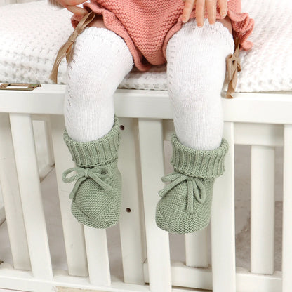 Baby First Walkers Breathable Anti-slip Knitted Newborn Infant Boys Girls Solid Booties Prewalkers 0-18m Toddler Unisex Footwear