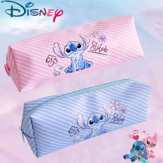 Disney Stitch Anime Pencil Case Stitch Print Pen Bag  Cartoon Students Storage Bag Stationery kids Toy Student Christmars Gift