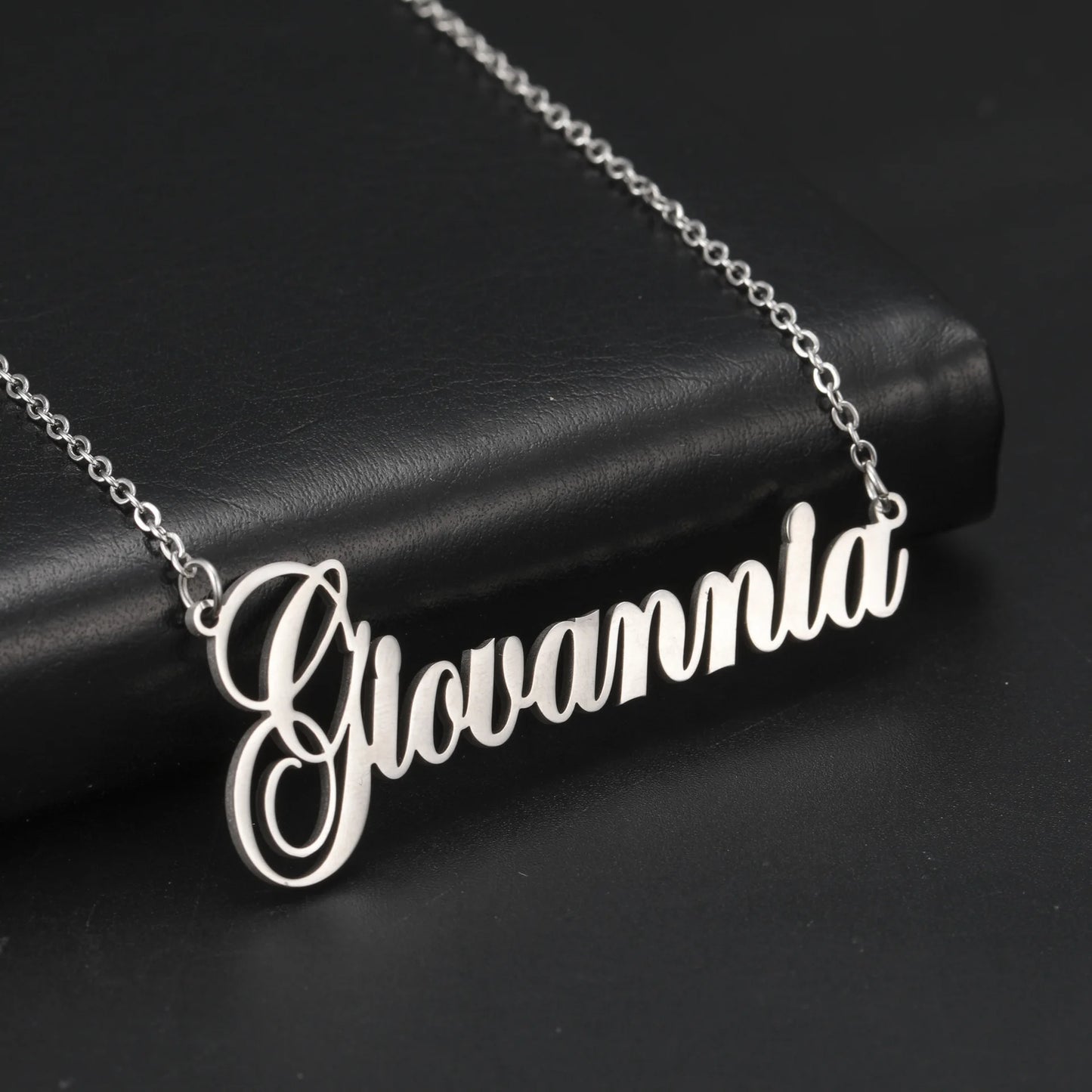 Customized Fashion  Name Necklace Personalized Letter LOGO Sign Choker  925 Sterling Silver Necklace Pendant Nameplate Gift