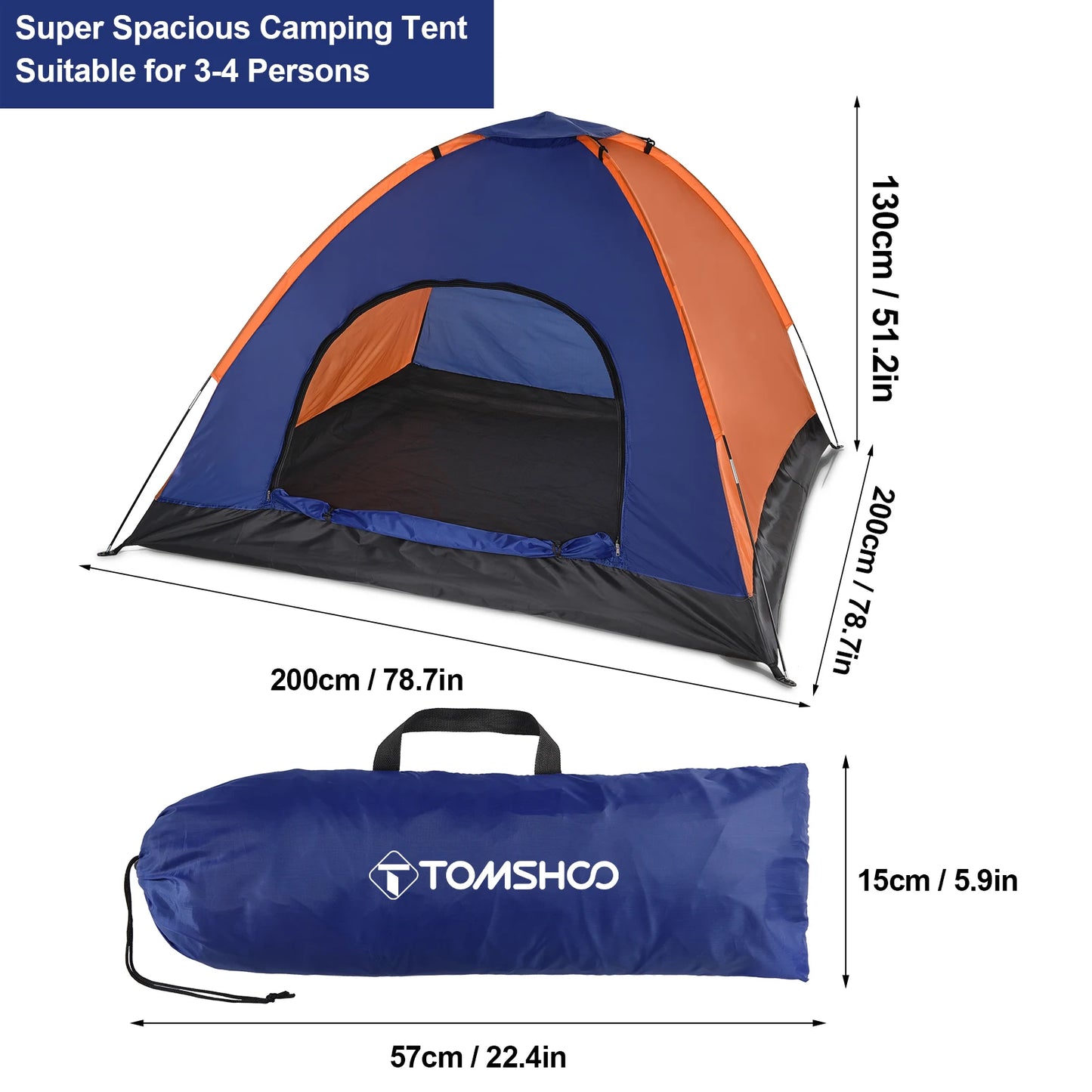 3-4 Persons Camping Tent Lightweight