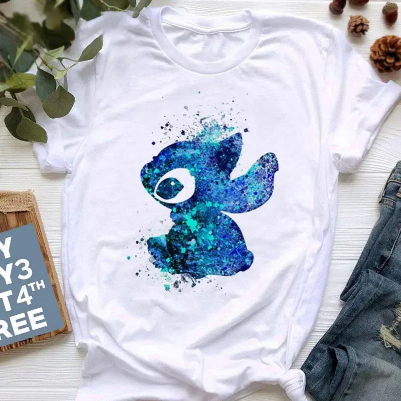 stitch T Shirt Women Summer Tops Cartoon