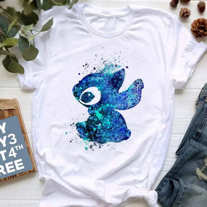 stitch T Shirt Women Summer Tops Cartoon