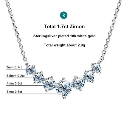 Real Moissanite Diamond Necklace for Woman Engagement Jewely with Certificates 925 Sterling Sliver Plated White Gold Necklace