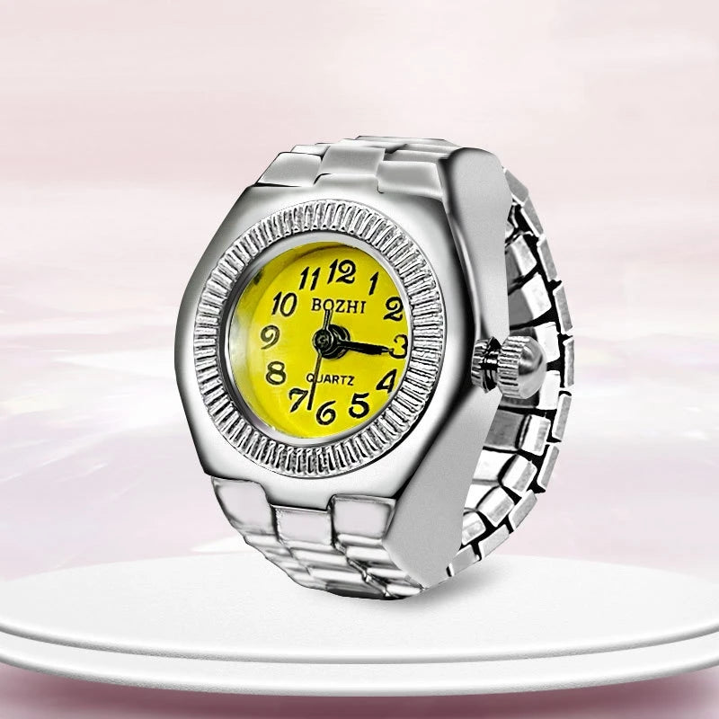 Ring Watch New Hot Selling Creative Alloy Shell Finger Circular Dial Couple Men And Women