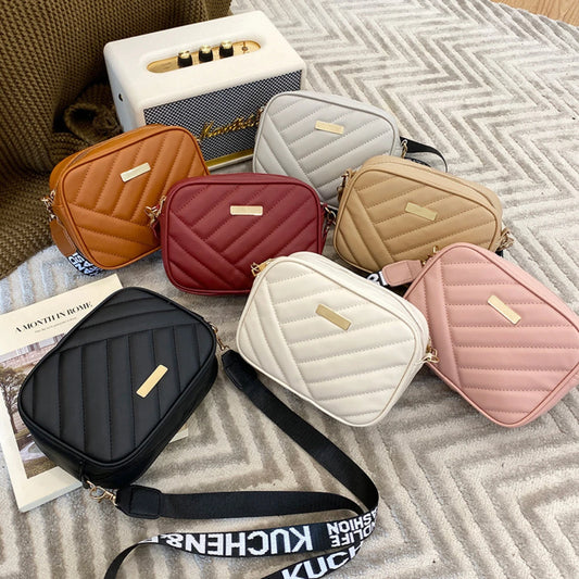 High Quality PU Shoulder Bags for Woman's Handbag Simple Crossbody Casual Messenger Bag Female Cool Shoulder Bags Phone Bag