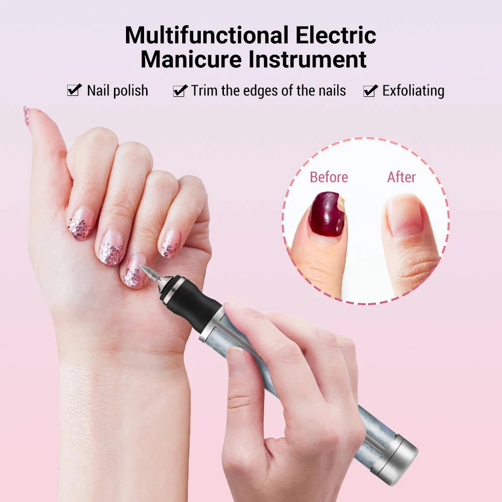 LULAA Nail Drill Kit Professional Electric Nail File Cordless Manicure and Pedicure Set Hand Foot Nail Care Trimmer Buffer Tools