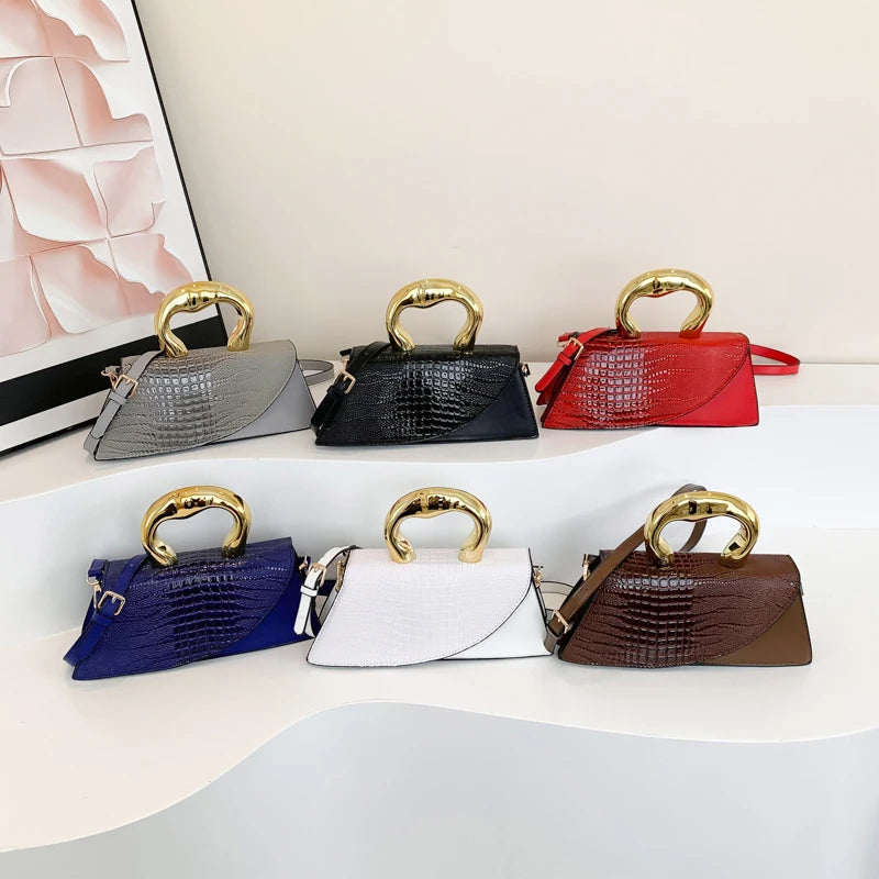 Solid Alligator PU Shoulder and Crossbody Bags Personality Designer Style High Quality Hand Bags for Women 2024 Fashion Hot Sale