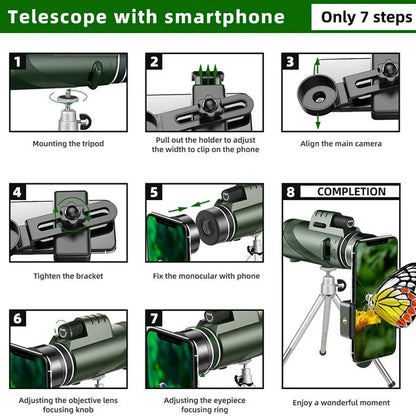 Portable Zoom HD 5000M Telescope Folding Long Distance Mini Powerful Telescope for Hunting Sports Outdoor Camping Travel