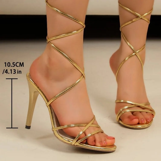 Women Round Toe Strap High-heeled Sandals Women Platform Slippers Female Summer Gold Fashion Sexy Pumps Flip Flops Zapatos Mujer