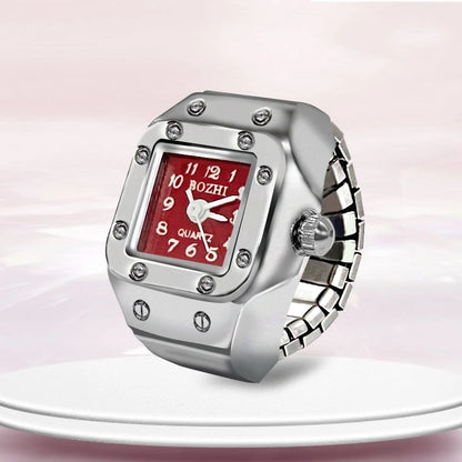 Ring Watch New Hot Selling Creative Alloy Shell Finger Square Dial Couple Men And Women