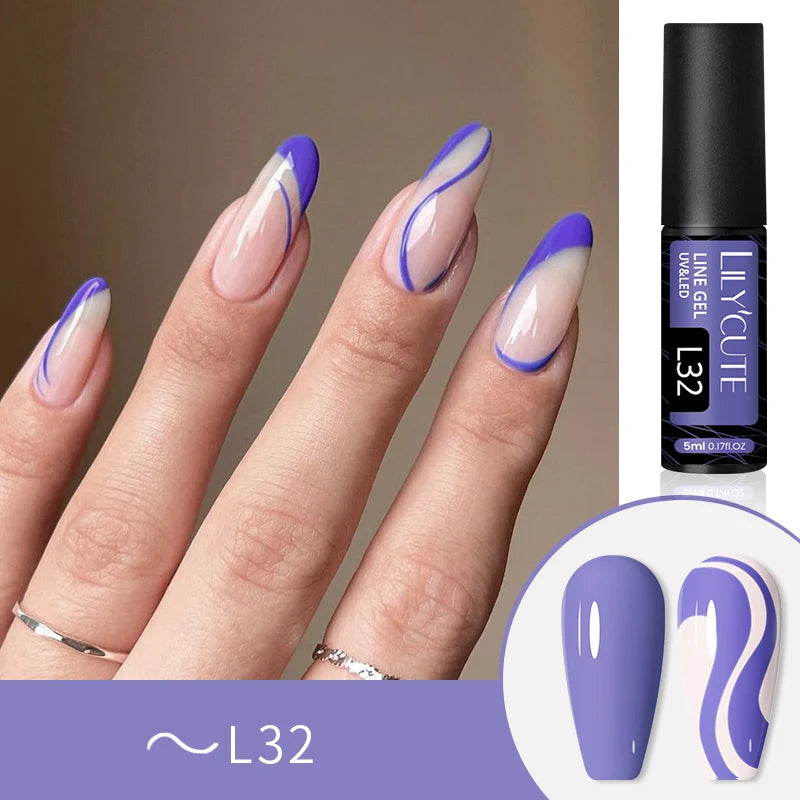 LILYCUTE 5ML Reflective Glitter Liner Gel Polish Nail Art