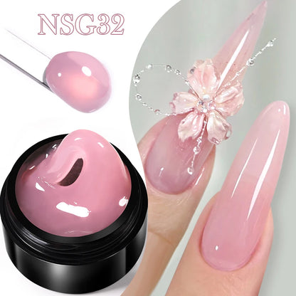 BORN PRETTY 15ml Clear Non Stick Hand Extension Gel Nail Polish for 3D Shaping Nail Art Solid Milky Jelly Hard Gel for Fake Nail