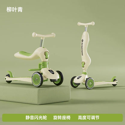 Scooter for Children Folding 3 Wheel Skateboard Tricycle Baby Portable Stroller Hoverboard That Plays Music Balance Multimodal