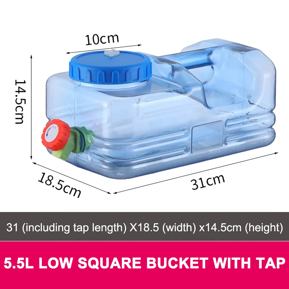 18/20/22L Car Water Buckets Food Grade Water Storage Tanks Driving Pure Car Water Tank Container with Faucet for Outdoor Camping