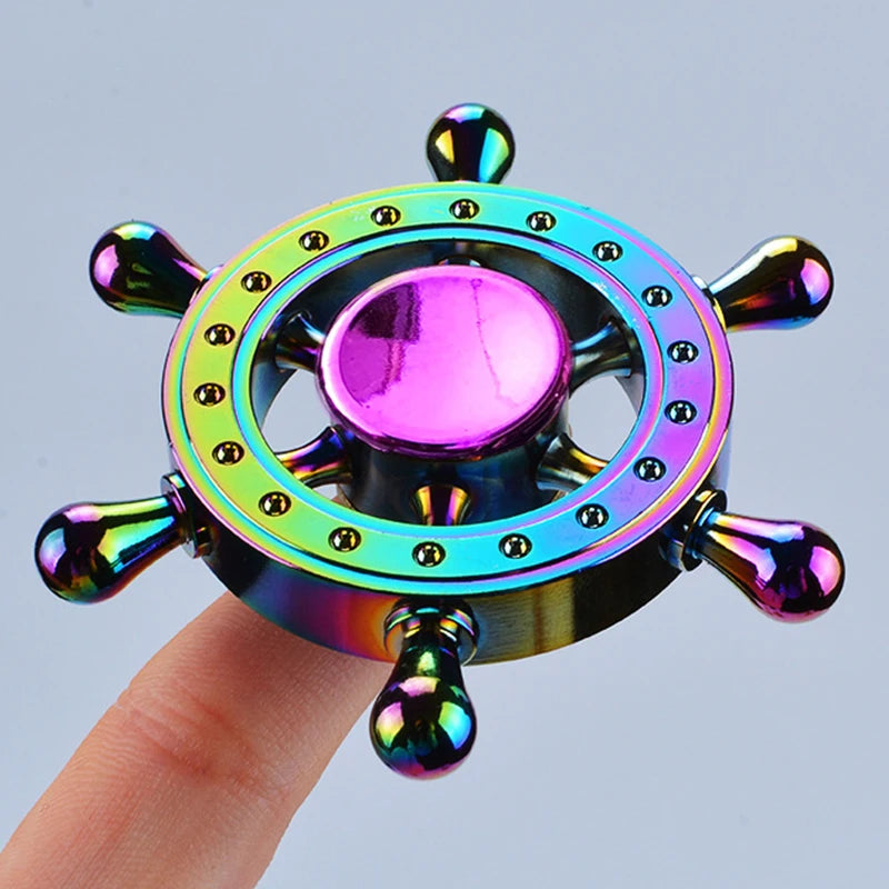 EDC Fidget Spinner Metal Toy Rainbow Spiner R118 Hand Spinner Toys Adult Relieves Stress Children Raytheon Mushroom 60-65mm