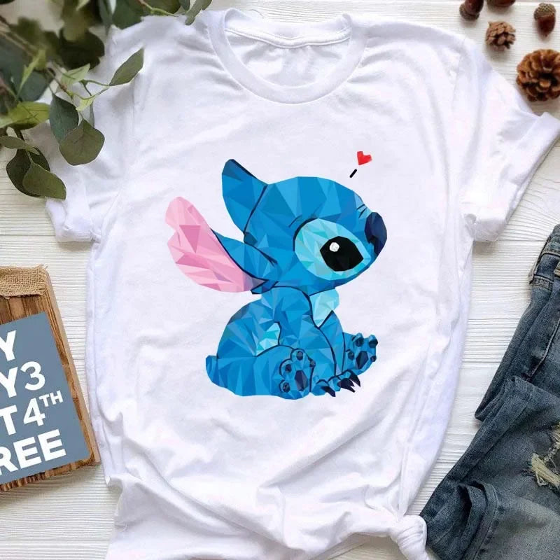 stitch T Shirt Women Summer Tops Cartoon