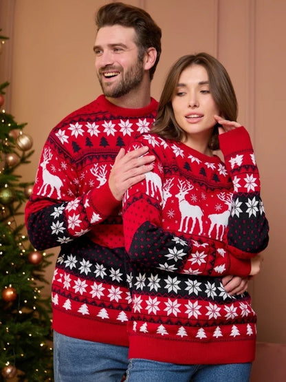 2025 New Year's Clothes Women Men Jumpers Family Matching Sweaters Soft Christmas Knitted Pullover Warm Thick Knitwear Xmas Look