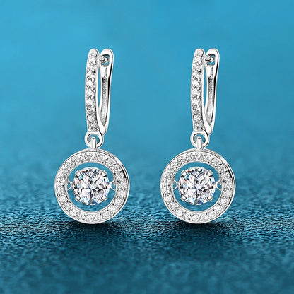 White Gold Plated 0.5/1CT Moissanite Drop Earring  S925 Sterling Silver