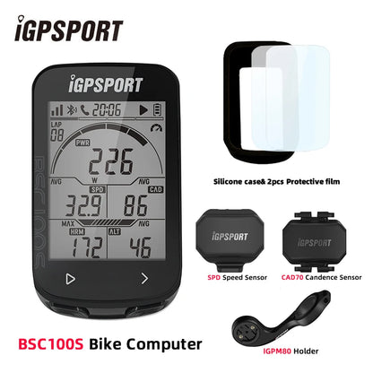 IGPSPORT BCS100S Bike Computer BLE ANT+ 2.6 Inch IPX7 Type-C 40H Battery Life Auto Backlight GNSS Stopwatch IGS Bicycle Computer