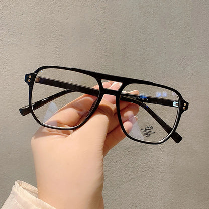 KLASSNUM 2024 Fashion Anti-blue Light Glasses Men Women Transparent Computer Glasses Large Frame Retro Eyeglass Square Eyeglasse