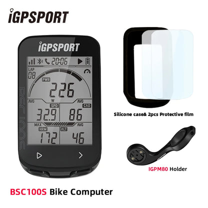 IGPSPORT BCS100S Bike Computer BLE ANT+ 2.6 Inch IPX7 Type-C 40H Battery Life Auto Backlight GNSS Stopwatch IGS Bicycle Computer