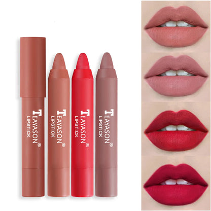 Nude Velvet Matte Lipstick Long Lasting Waterproof Color Rendering Non-stick Cup Lipstick Pens Lips Liner Pencil Woman Cosmetics