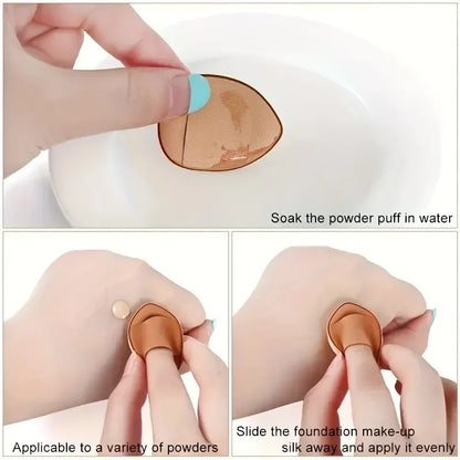 5/10Pcs Mini Finger Puff Foundation Small Air Cushion Powder Sponge Face Concealer BB Cream Cosmetic Applicator Makeup Tools