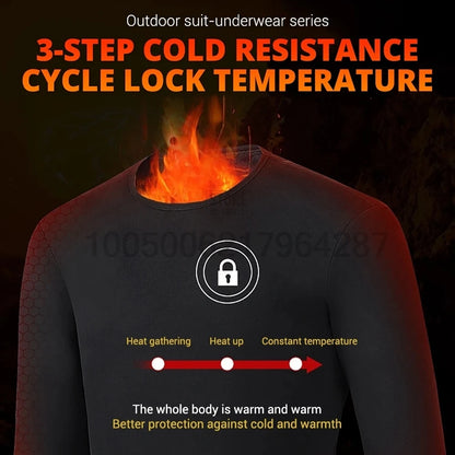 Winter Heated Underwear Set Women Men USB Electric Heating Jacket Winter Sports Thermal Underwear Electric Heated Equipment