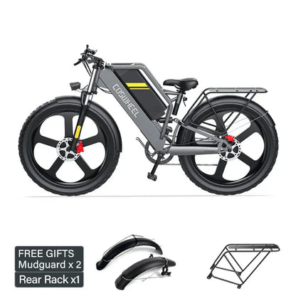 COSWHEEL 26Inch Electric Bike Off Road Mountain bike Electric Motorcyle Fat bike E Bike 1500w 48V 25Ah Removabel Battery