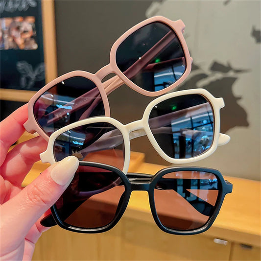 Children Large Frame Square Sunglasses Soft Silicone Temple Kids Sun Glasses for Girls Boys Anti UV400 Eyewear 2024 New In