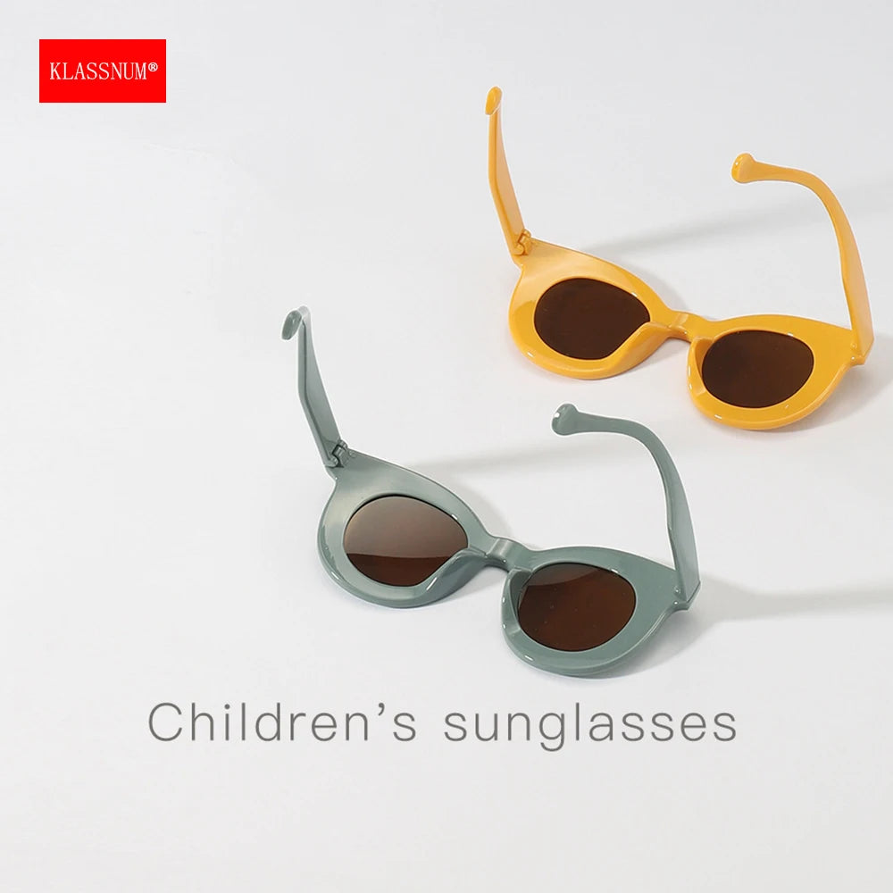 KLASSNUM Glasses For Baby Girls Boys Sunglasses Toddler Children UV400 Round Frame Kids Infant Glasses Vintage Eyewear 2024 New