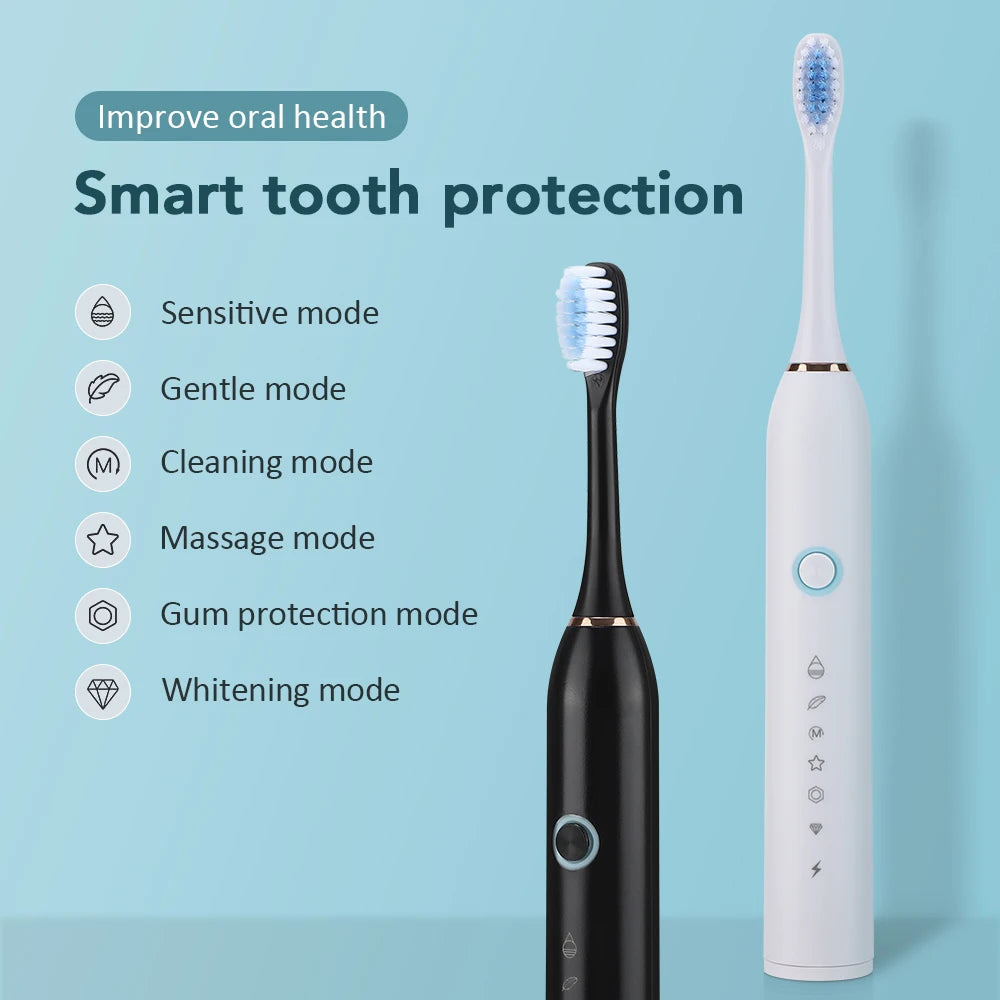 6 Modes Electric Toothbrush Rechargeable