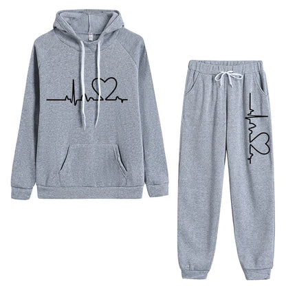 New Autumn Winter Woman Tracksuit Hoodies+Sweatpants 2-Piece Fashion Causal Jogging sweatshirt Clothes Pullover Fleece Pant Sets