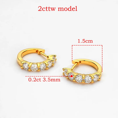 18k 3cttw Moissanite Hoop Earring