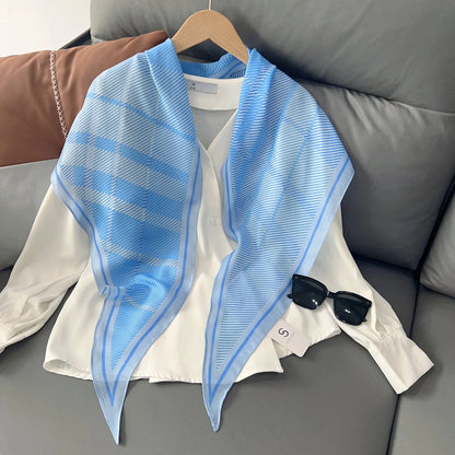 2023 Luxury Elegant Geometry Print Scarf Shawl Hijabs for Women Femal Daily Decoration Casual Women's Long Polyester Thin Scarf