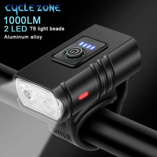 BK02 Bike Light T6 LED USB Rechargeable Bicycle Lights 6 Modes MTB Flashlight Bicycle Headlight for Cycling Bicycle Front Lamp