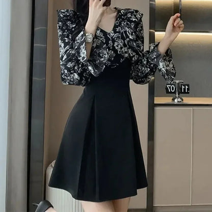 New In Woman Long Sleeve Dress Spring Autumn Dresses for Women Floral Curvy Fashion Summer 2025 Full Korean Style Loose Clothes