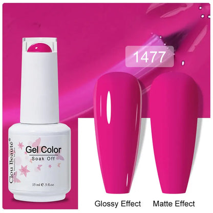 Clou Beaute Gel Nail Polish Pretty Color Salon Professional Sugar Nails Art Gels Varnish Soak Off UV LED 15ml Gel Polish Lacquer